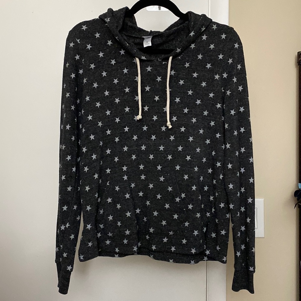 Alternative Gray Hoodie with Stars Size Medium